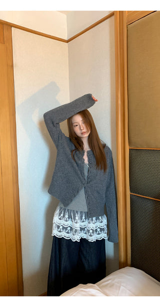 gray western cardigan