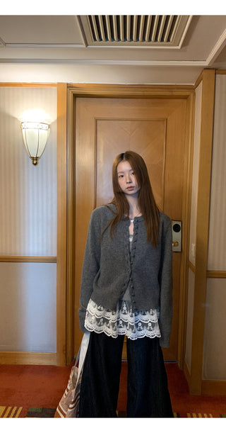 gray western cardigan