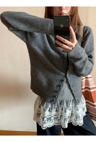 gray western cardigan
