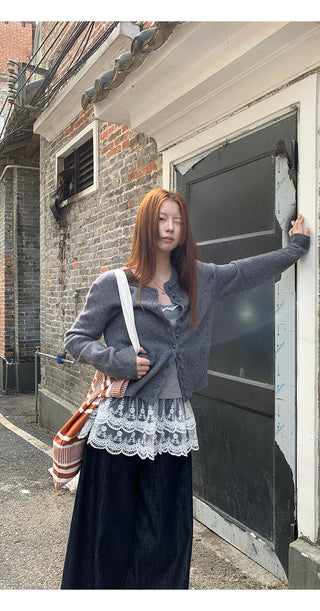 gray western cardigan