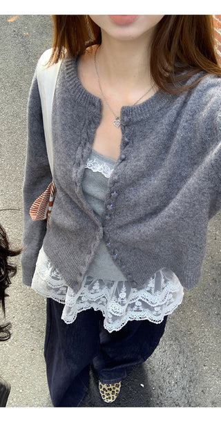 gray western cardigan