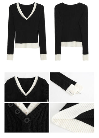 black knitted sweater