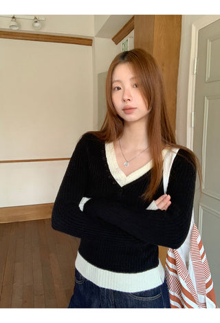 black knitted sweater