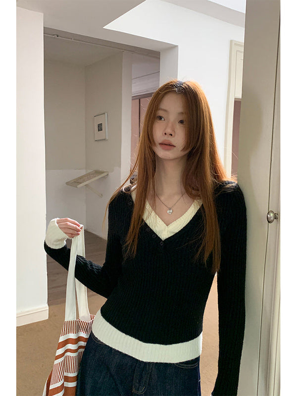 black knitted sweater