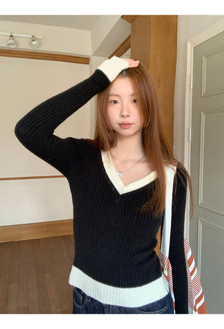 black knitted sweater