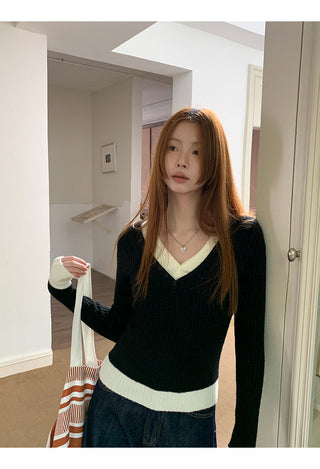 black knitted sweater