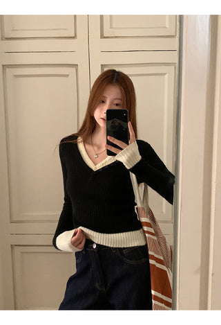 black knitted sweater