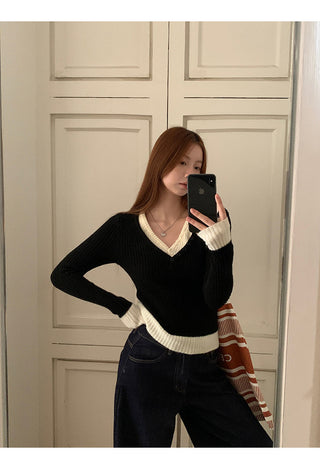 black knitted sweater