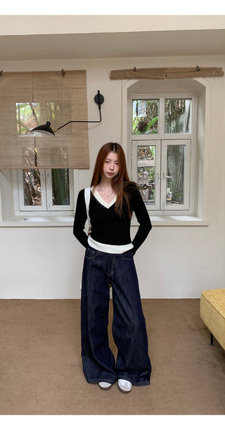 black knitted sweater