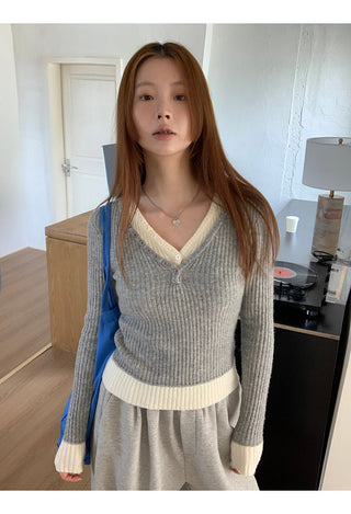 black knitted sweater
