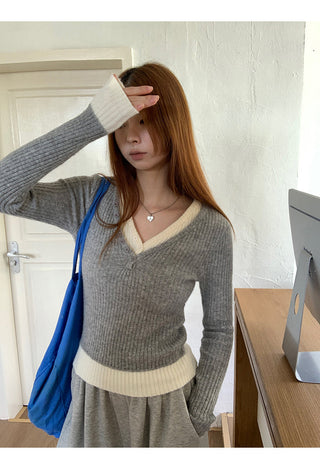 black knitted sweater