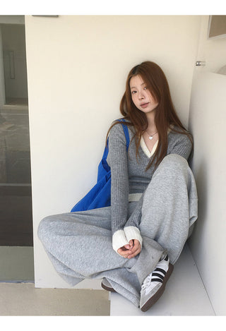 black knitted sweater