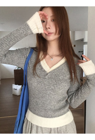 black knitted sweater