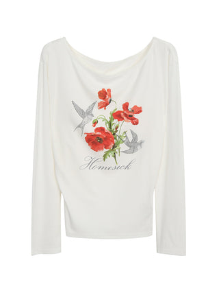 white oblique shoulder top
