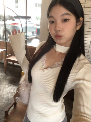 black V-neck sweater