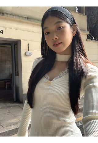 black V-neck sweater