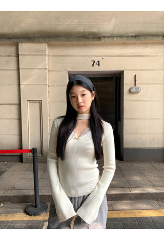 black V-neck sweater