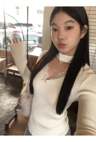 black V-neck sweater