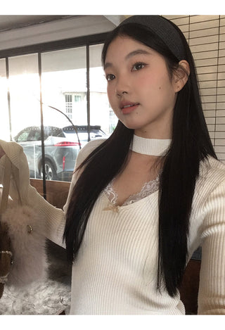 black V-neck sweater