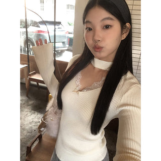 black V-neck sweater