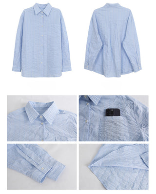 blue striped shirt