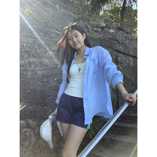 blue striped shirt