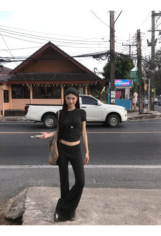 gray slim top set