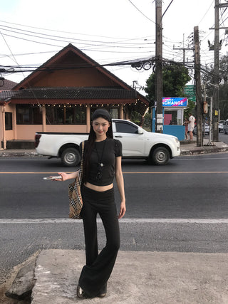 gray slim top set