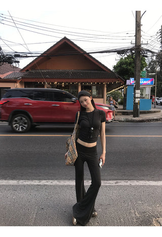 gray slim top set