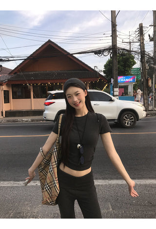 gray slim top set