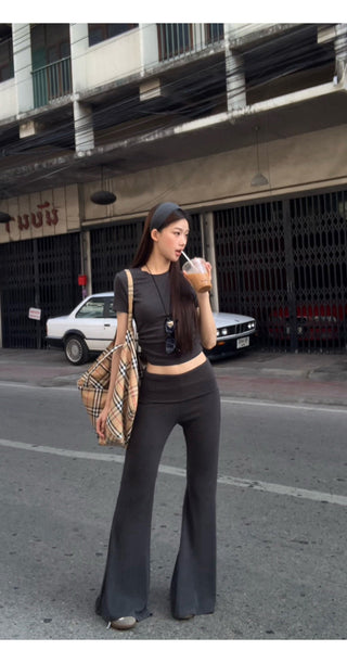 gray slim top set