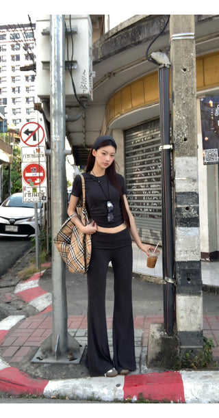 gray slim top set