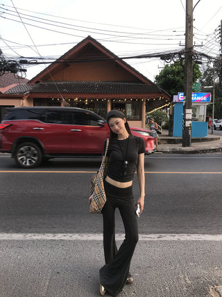 gray slim top set