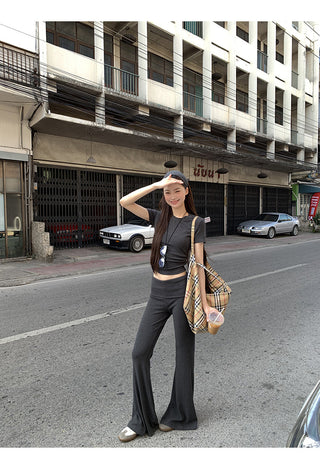 gray slim top set
