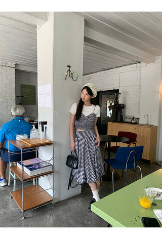 high waist plaid skirt