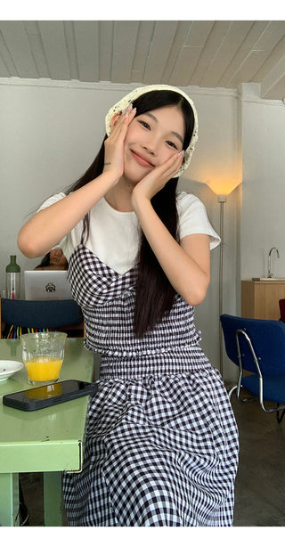 high waist plaid skirt