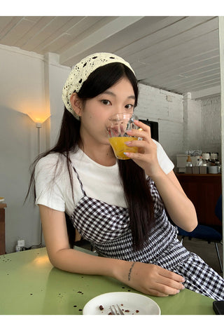 high waist plaid skirt