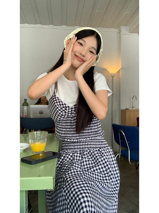 high waist plaid skirt