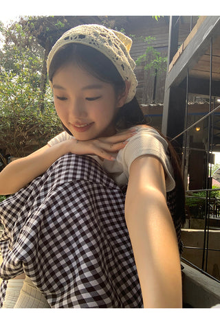 high waist plaid skirt