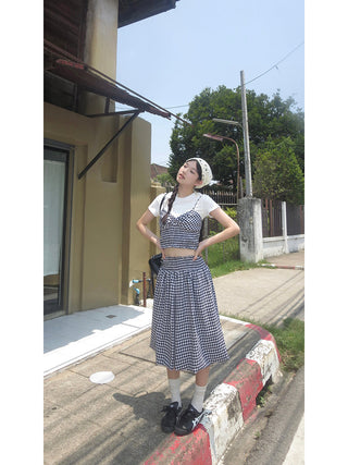 high waist plaid skirt