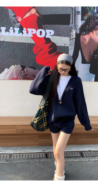 wool knit suit set