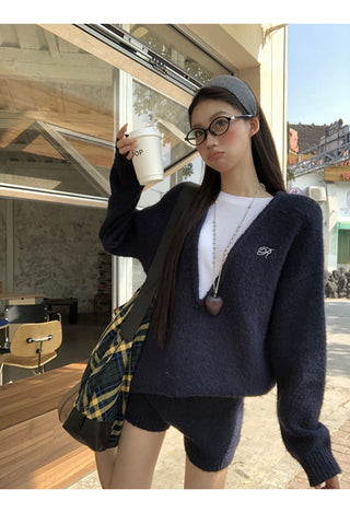 wool knit suit set