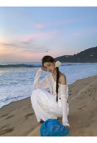 white long sleeve blouse