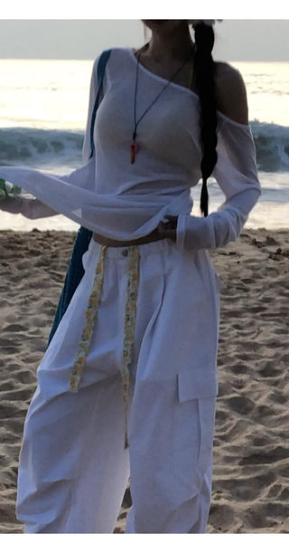 white long sleeve blouse