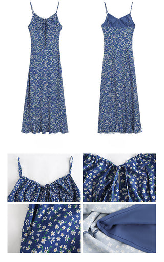 blue floral dress