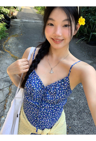 blue floral dress