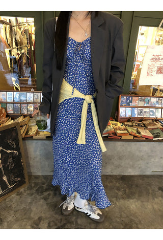 blue floral dress
