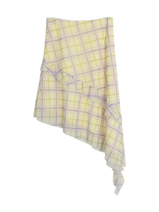 plaid irregular skirt