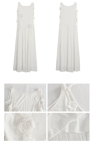 white sleeveless dress