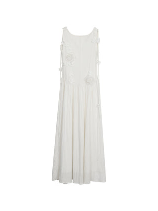 white sleeveless dress
